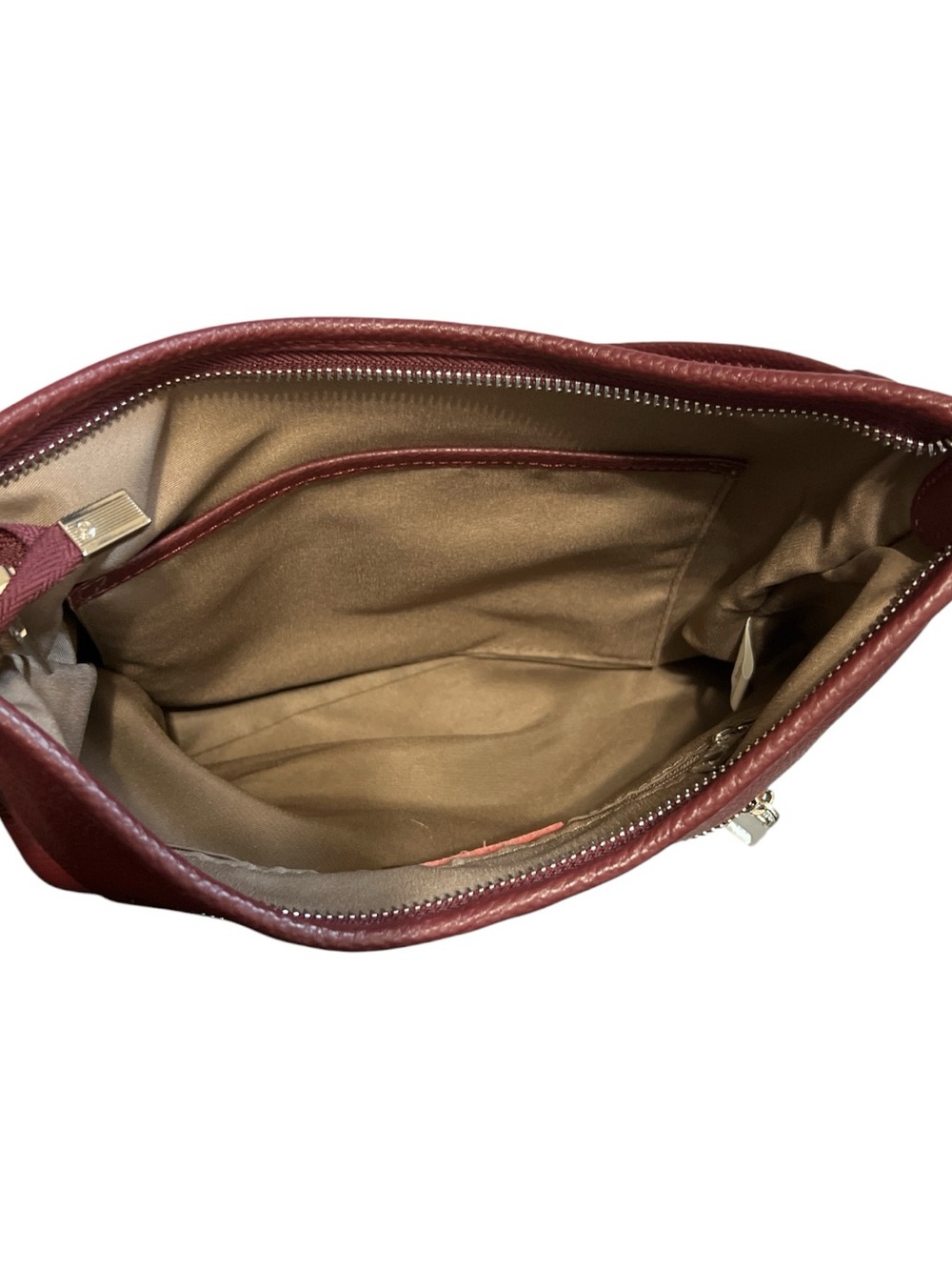 Befen Pebbled Leather Shoulder Bag in Burgundy Red - Picture 14 of 16